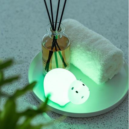 MegaLight - LED RGB Uzlādējama bērnu skārienvadāma vannas lampa SWIMMY HIPPO LED/5V IP67