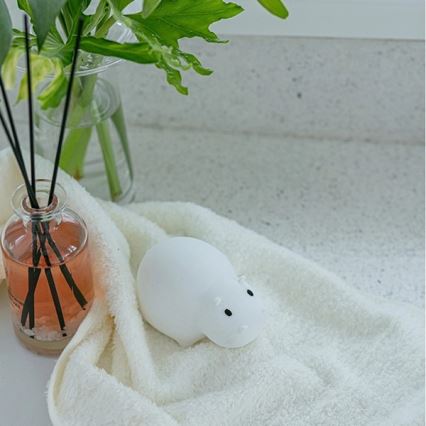 MegaLight - LED RGB Uzlādējama bērnu skārienvadāma vannas lampa SWIMMY HIPPO LED/5V IP67