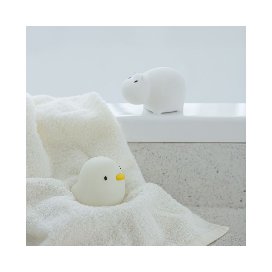MegaLight - LED RGB Uzlādējama bērnu skārienvadāma vannas lampa SWIMMY HIPPO LED/5V IP67