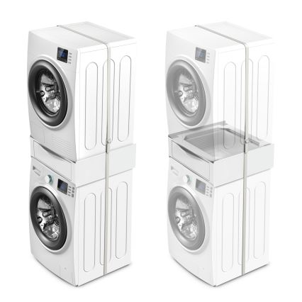 Meliconi 656112 - starplika starp veļasmašīnu un žāvētāju ar izvelkamu 28 l uzglabāšanas nodalījumu, balta