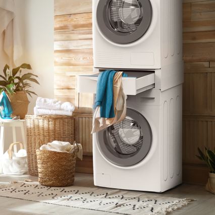 Meliconi 656112 - starplika starp veļasmašīnu un žāvētāju ar izvelkamu 28 l uzglabāšanas nodalījumu, balta