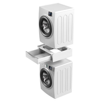 Meliconi 656112 - starplika starp veļasmašīnu un žāvētāju ar izvelkamu 28 l uzglabāšanas nodalījumu, balta