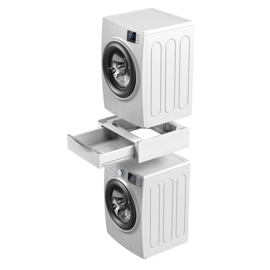 Meliconi 656112 - starplika starp veļasmašīnu un žāvētāju ar izvelkamu 28 l uzglabāšanas nodalījumu, balta