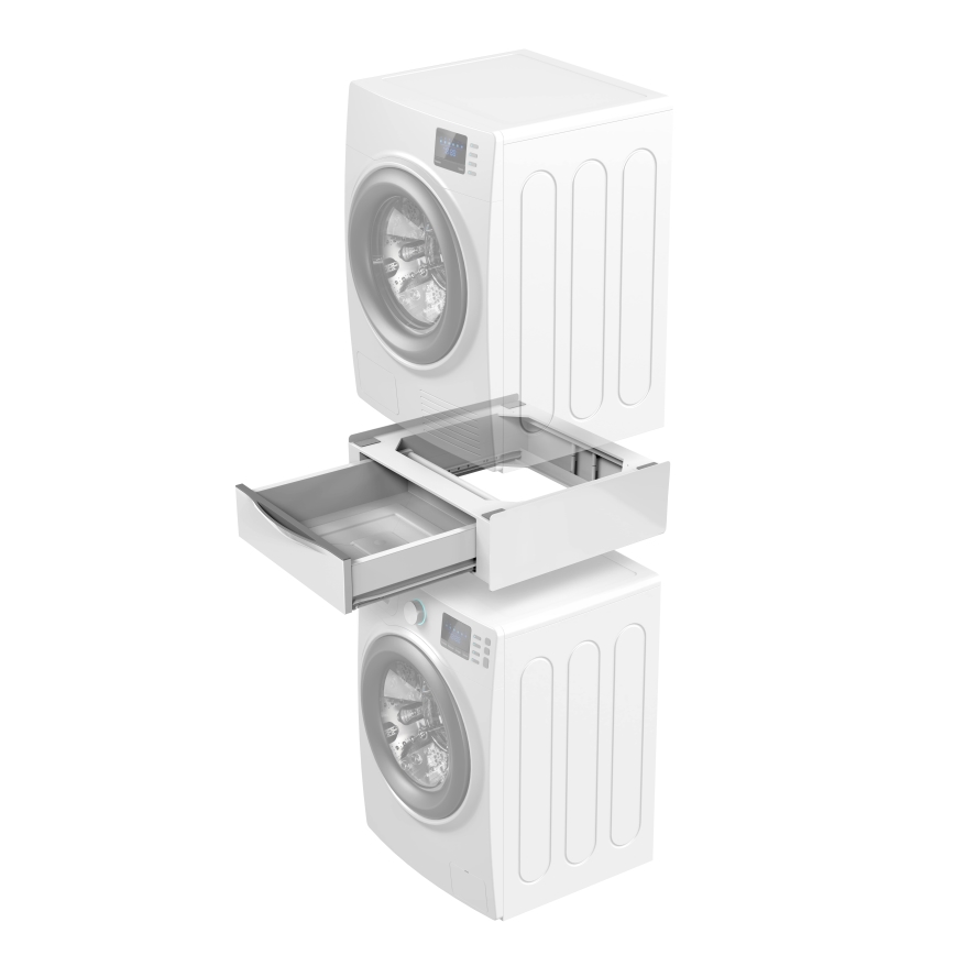 Meliconi 656112 - starplika starp veļasmašīnu un žāvētāju ar izvelkamu 28 l uzglabāšanas nodalījumu, balta