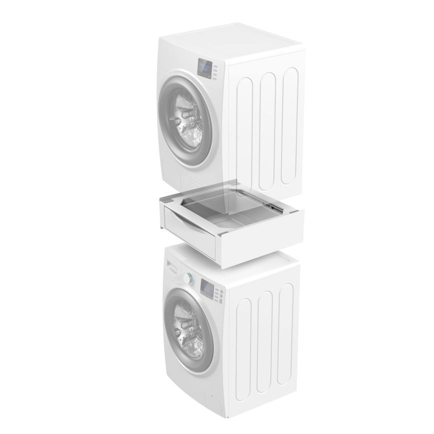 Meliconi 656112 - starplika starp veļasmašīnu un žāvētāju ar izvelkamu 28 l uzglabāšanas nodalījumu, balta