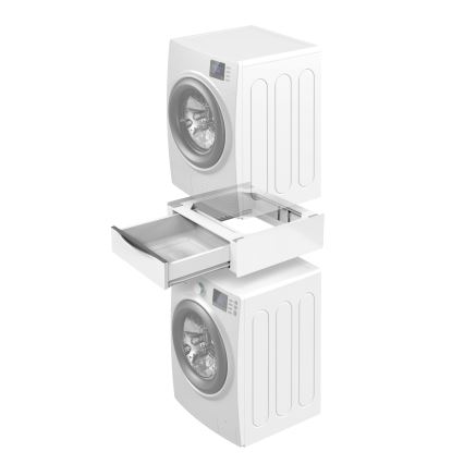 Meliconi 656112 - starplika starp veļasmašīnu un žāvētāju ar izvelkamu 28 l uzglabāšanas nodalījumu, balta