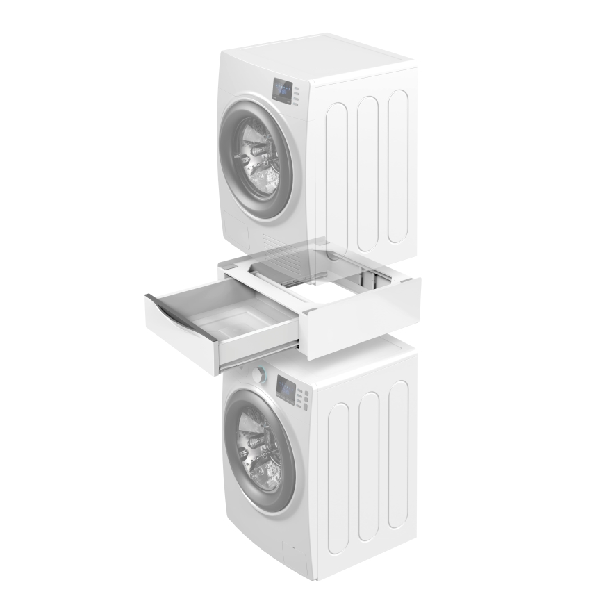 Meliconi 656112 - starplika starp veļasmašīnu un žāvētāju ar izvelkamu 28 l uzglabāšanas nodalījumu, balta