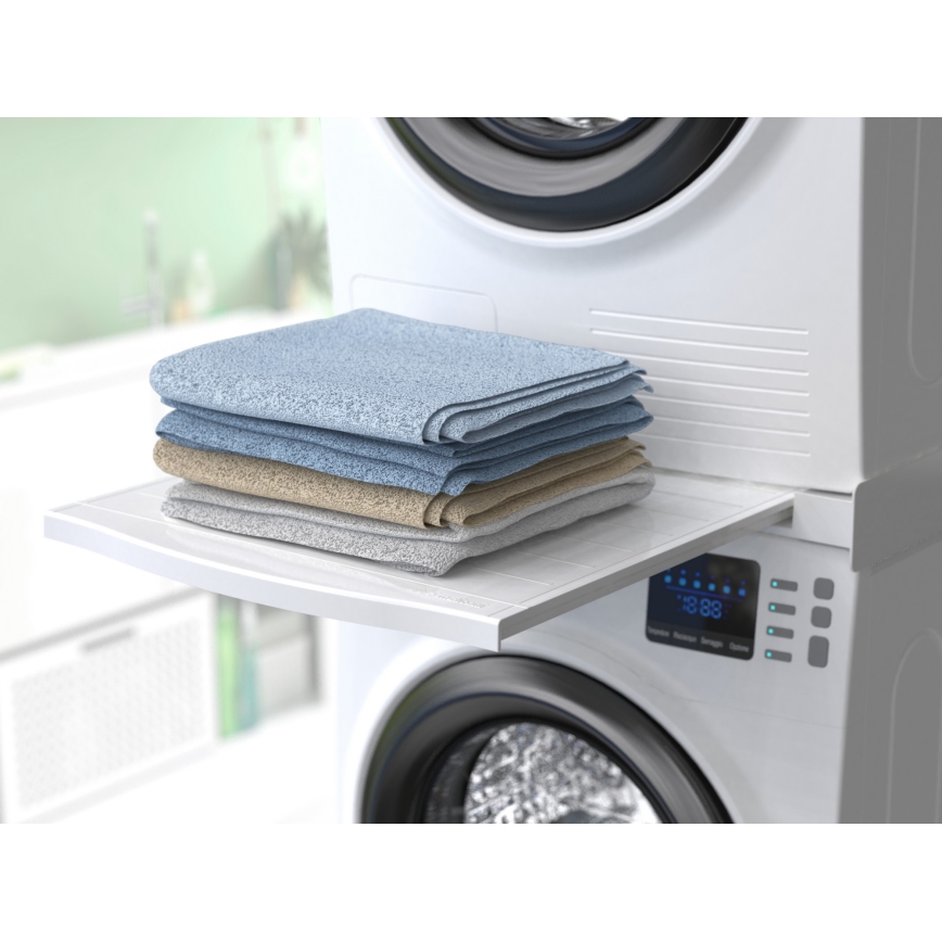 Meliconi 656113 - savienojuma komplekts veļas mazgājamai mašīnai un žāvētājam ar izvelkamu atvilktni, 70 cm, balts