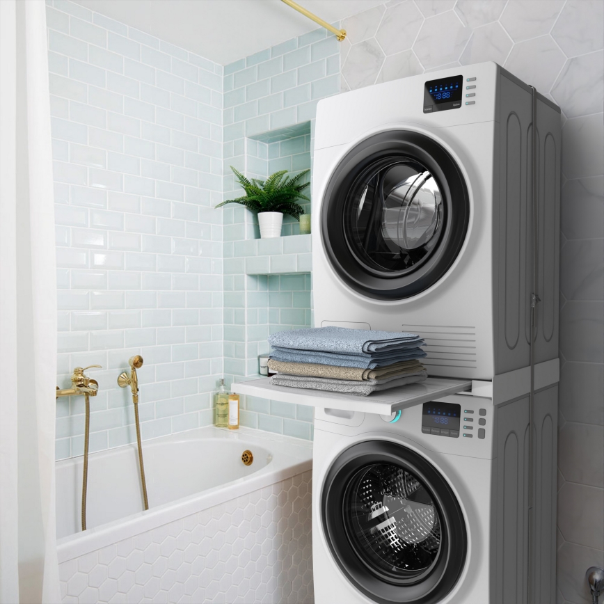 Meliconi 656113 - savienojuma komplekts veļas mazgājamai mašīnai un žāvētājam ar izvelkamu atvilktni, 70 cm, balts