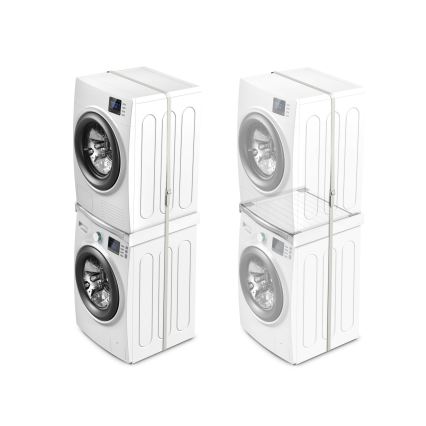 Meliconi 656113 - savienojuma komplekts veļas mazgājamai mašīnai un žāvētājam ar izvelkamu atvilktni, 70 cm, balts