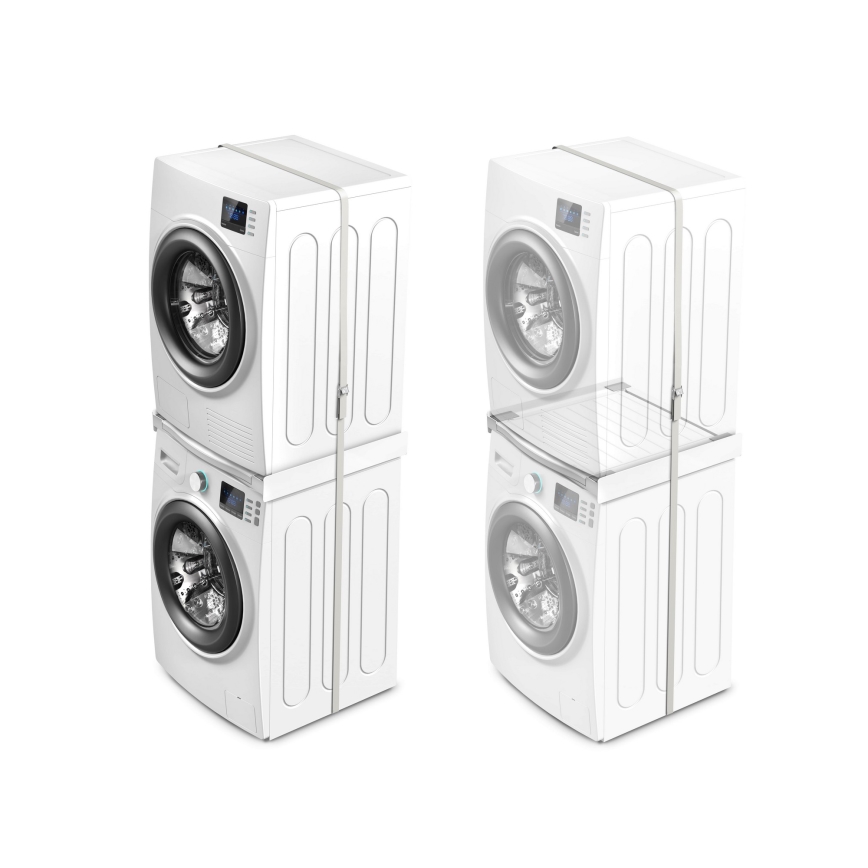 Meliconi 656113 - savienojuma komplekts veļas mazgājamai mašīnai un žāvētājam ar izvelkamu atvilktni, 70 cm, balts