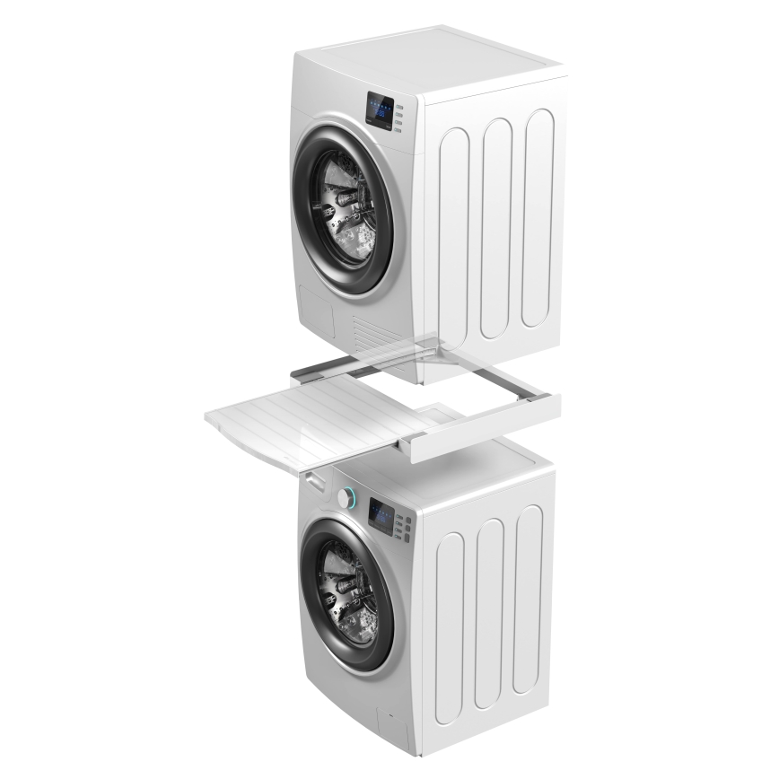 Meliconi 656113 - savienojuma komplekts veļas mazgājamai mašīnai un žāvētājam ar izvelkamu atvilktni, 70 cm, balts