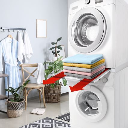 Meliconi 656114 - montāžas komplekts veļasmašīnai un žāvētājam 70 cm balts