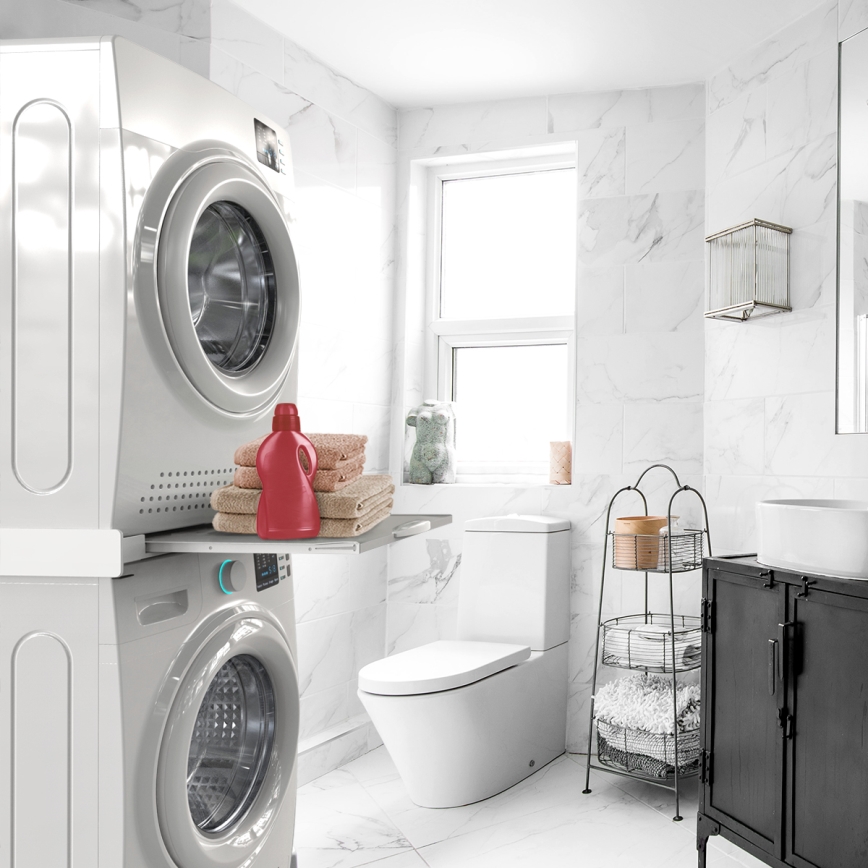 Meliconi 656114 - montāžas komplekts veļasmašīnai un žāvētājam 70 cm balts