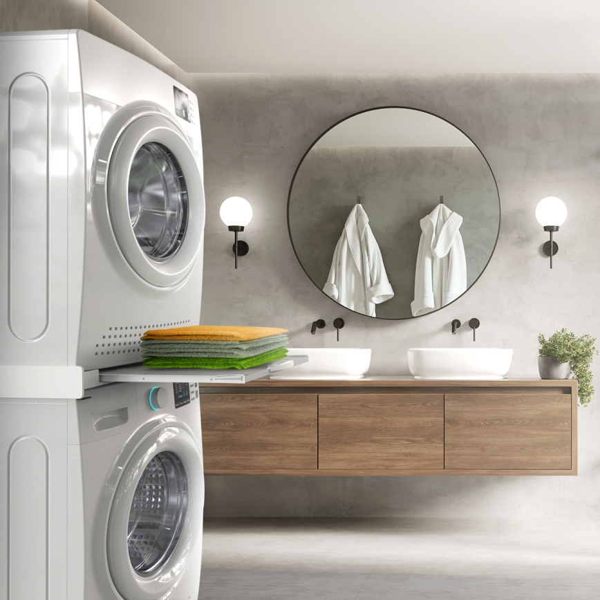 Meliconi 656114 - montāžas komplekts veļasmašīnai un žāvētājam 70 cm balts