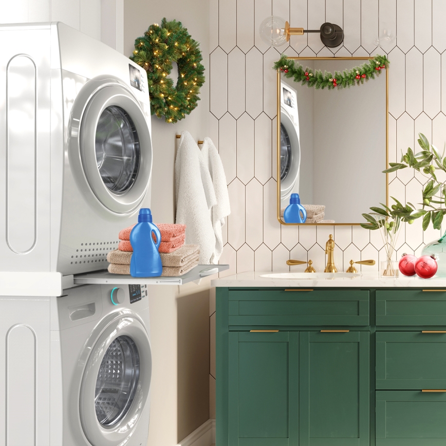 Meliconi 656114 - montāžas komplekts veļasmašīnai un žāvētājam 70 cm balts