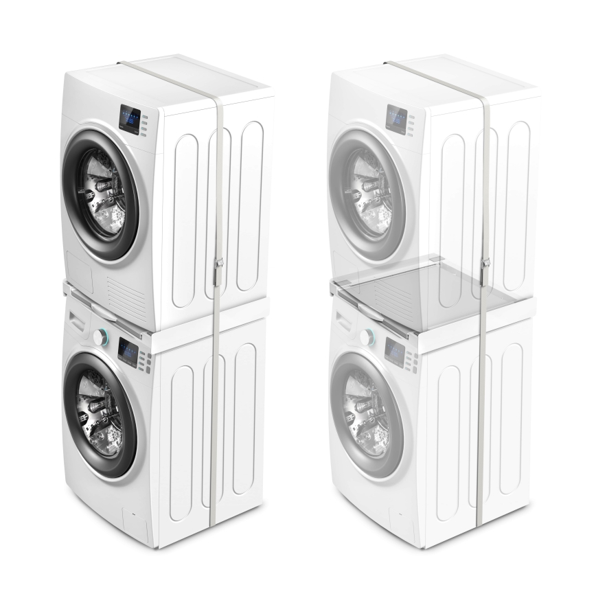 Meliconi 656114 - montāžas komplekts veļasmašīnai un žāvētājam 70 cm balts