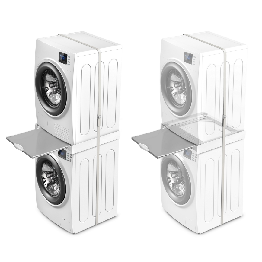 Meliconi 656114 - montāžas komplekts veļasmašīnai un žāvētājam 70 cm balts