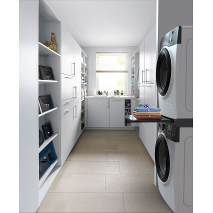 Meliconi 656136 - Starplikas ar izvelkamu atvilktni veļas mašīnai un žāvētājam, 60 cm, melnas