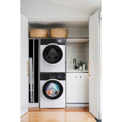 Meliconi 656136 - Starplikas ar izvelkamu atvilktni veļas mašīnai un žāvētājam, 60 cm, melnas