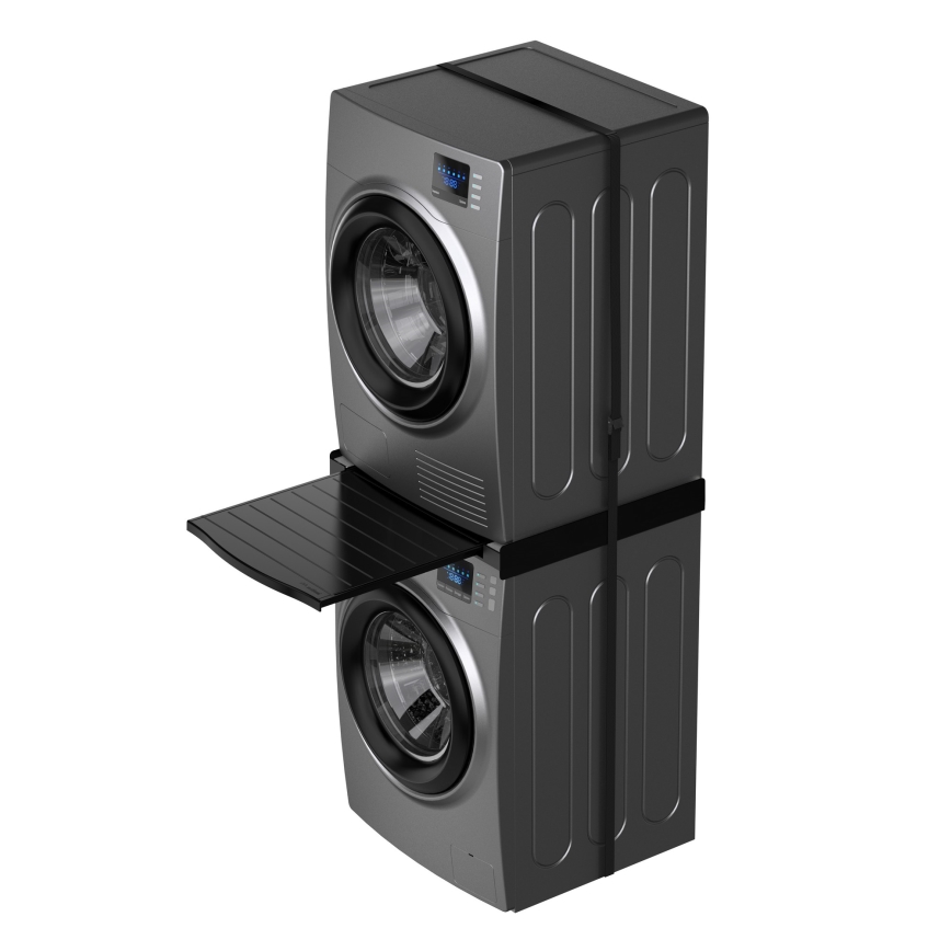 Meliconi 656136 - Starplikas ar izvelkamu atvilktni veļas mašīnai un žāvētājam, 60 cm, melnas