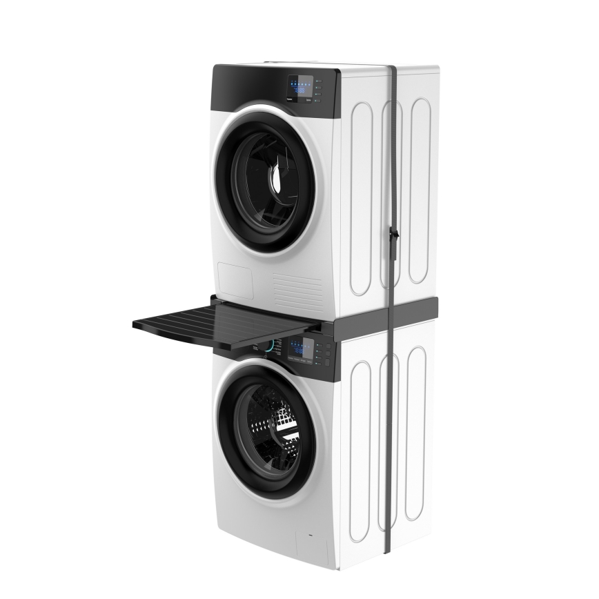 Meliconi 656136 - Starplikas ar izvelkamu atvilktni veļas mašīnai un žāvētājam, 60 cm, melnas