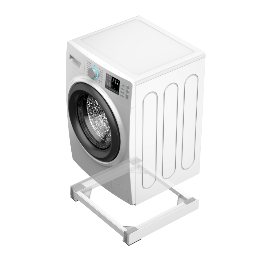 Meliconi 656146 - Antivibrācijas paliktnis veļas mašīnai ar izvelkamiem riteņiem, 61 cm, balts