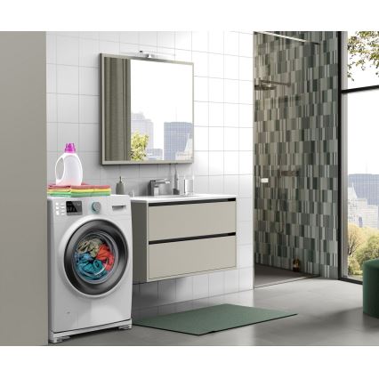 Meliconi 656149 - Pretvibrācijas paliktnis veļas mašīnai ar izvelkamiem riteņiem, 47 cm, balts