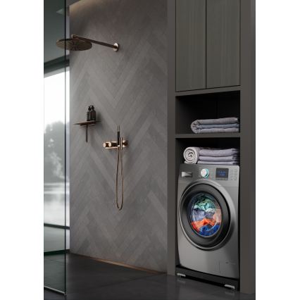 Meliconi 656168 - Antivibrācijas paliktnis zem veļas mašīnas ar izvelkamiem riteņiem 47 cm melns