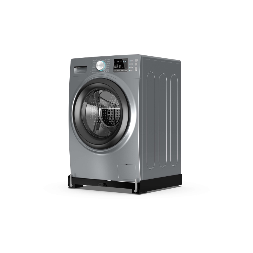 Meliconi 656168 - Antivibrācijas paliktnis zem veļas mašīnas ar izvelkamiem riteņiem 47 cm melns