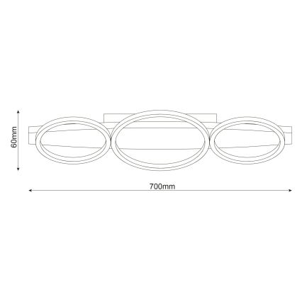 MELISA LED griestu gaismeklis, 28W/230V, 26,5x70 cm, priede