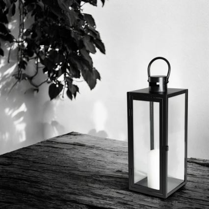 Melna dekoratīvā laterna 38 cm