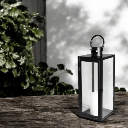 Melna dekoratīvā laterna 38 cm