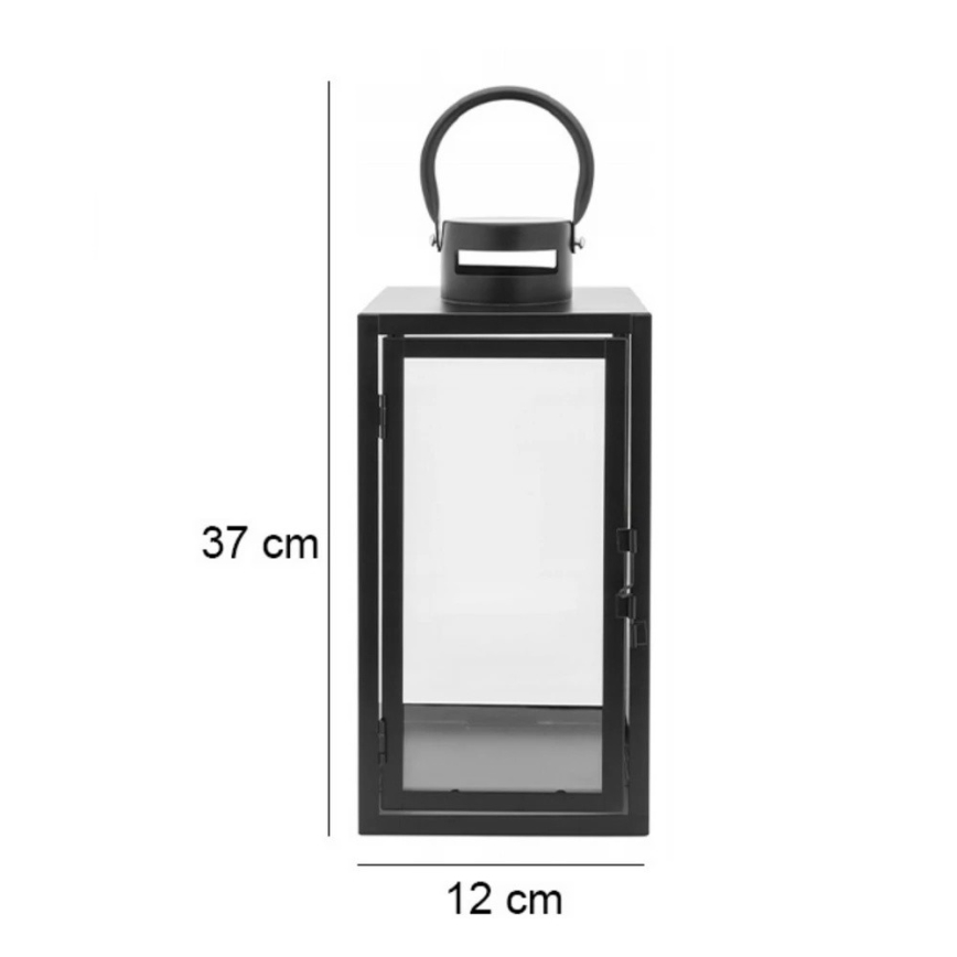 Melna dekoratīvā laterna 38 cm