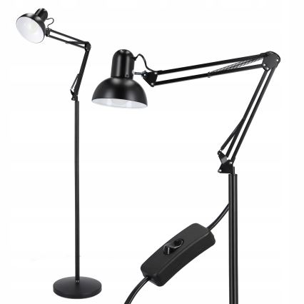 Melna grīdas lampa 1xE27/40W/230V