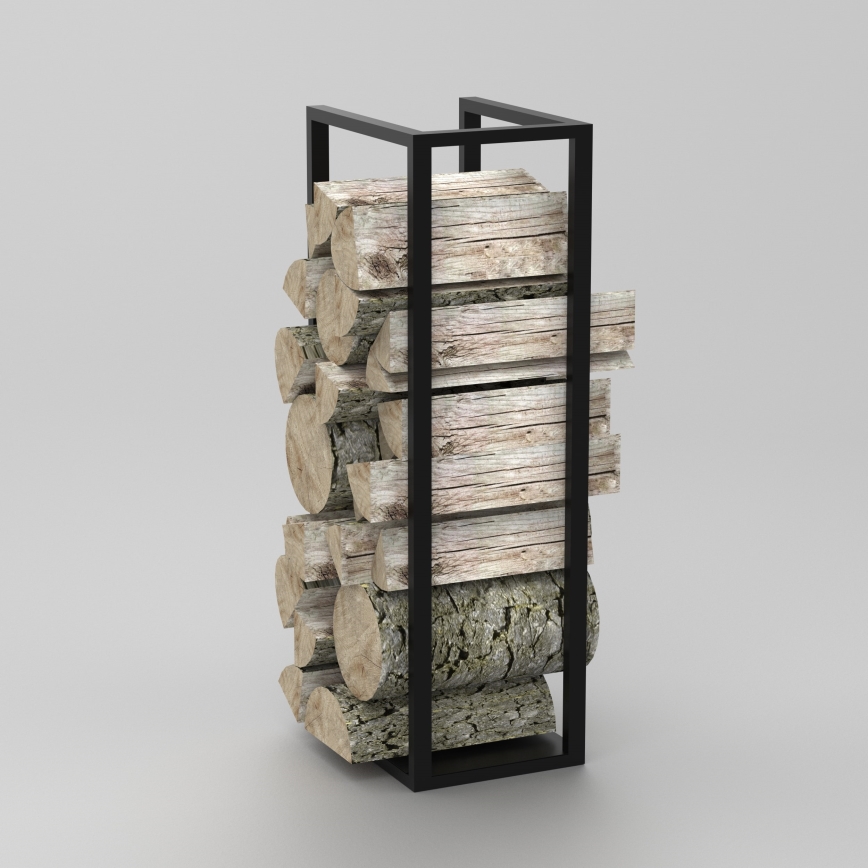 Metāla malkas statīvs 100x30 cm, melns