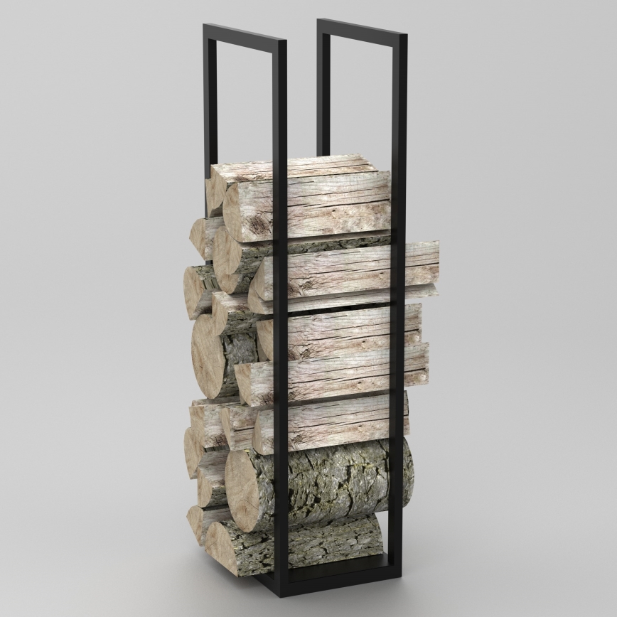 Metāla malkas statīvs 120x40 cm, melns