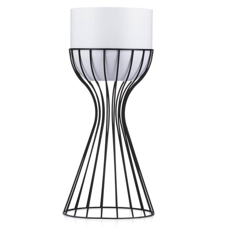 Metāla puķu pods LOFT 46x20 cm melna/balta
