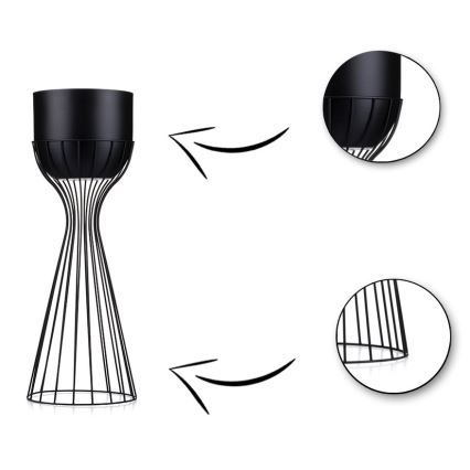 Metāla puķu pods LOFT 46x20 cm melna