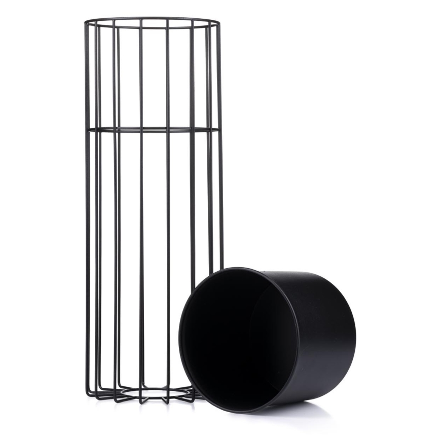 Metāla puķu pods LOFT 55x20 cm melna