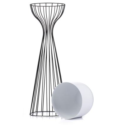 Metāla puķu pods LOFT 68x20 cm melna/balta