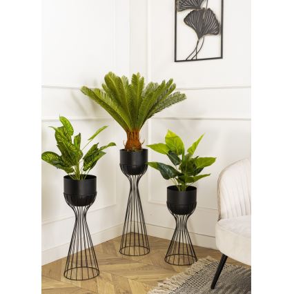 Metāla puķu pods LOFT 68x20 cm melna