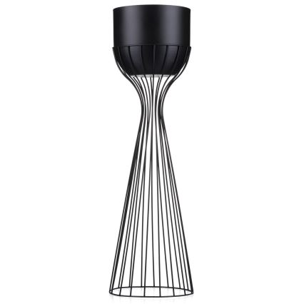 Metāla puķu pods LOFT 68x20 cm melna
