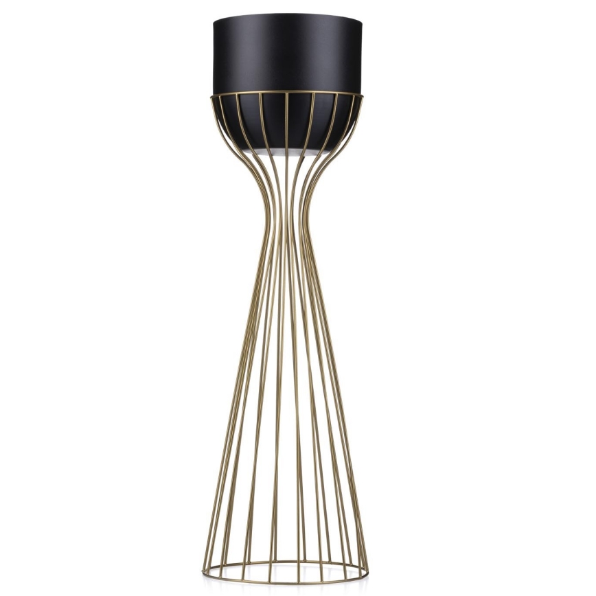 Metāla puķu pods LOFT 68x20 cm zelta/melna