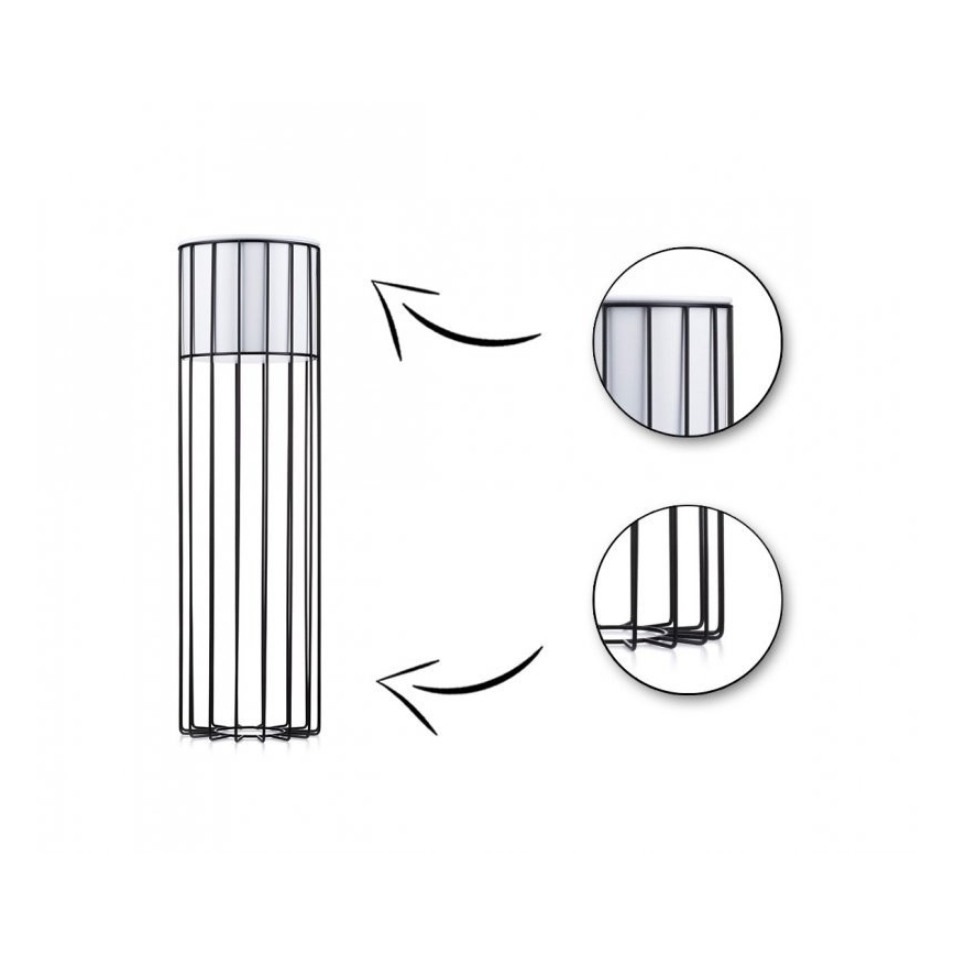 Metāla puķu pods LOFT 70x20 cm melna/balta