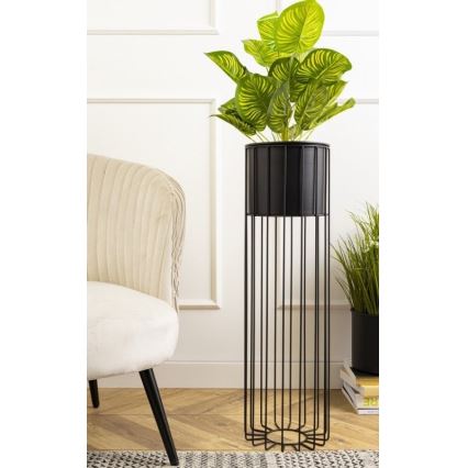 Metāla puķu pods LOFT 70x20 cm melna