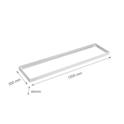 Metāla rāmis LED paneļu uzstādīšanai 1200x300 mm balta