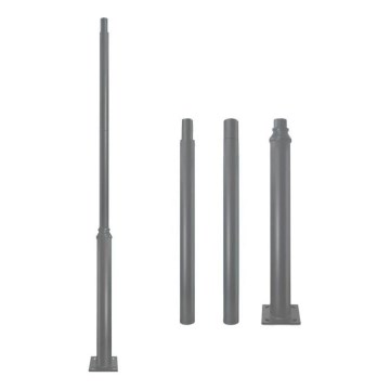 Metāla stabs āra apgaismojuma kolonnai BASE, 3 m, pelēks