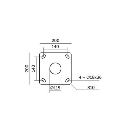 Metāla stabs āra apgaismojuma kolonnai BASE, 3 m, pelēks