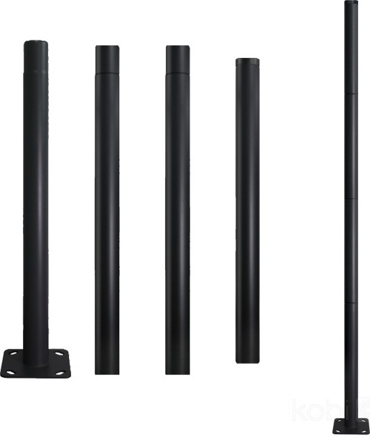 Metāla stabs BASE āra apgaismojuma mastam, 4 m, Ø 60 mm, melns
